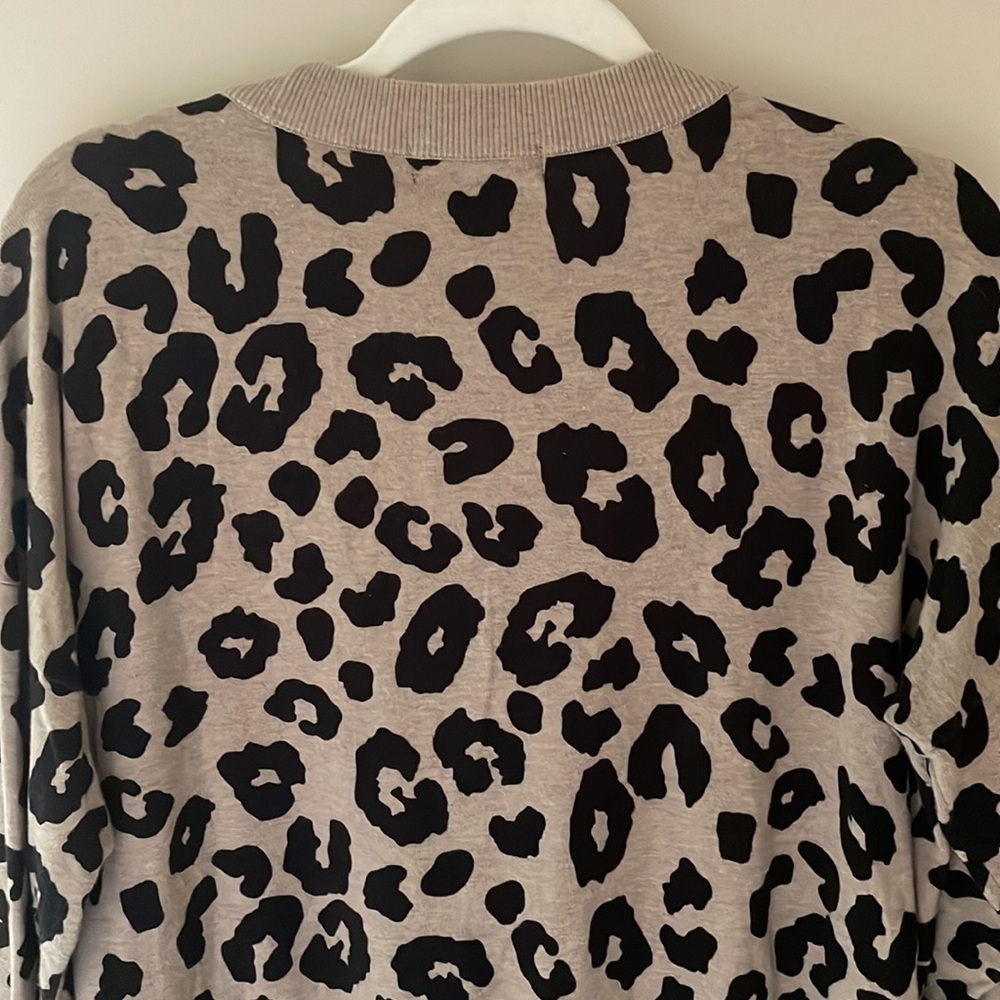 Sanctuary Cardigan Button Sweater Tan Black Cheetah Animal Leopard Print Women S - Picture 7 of 8